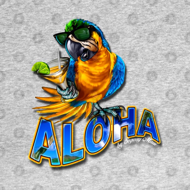 Drinking Parrot with Aloha by Aloha Designs